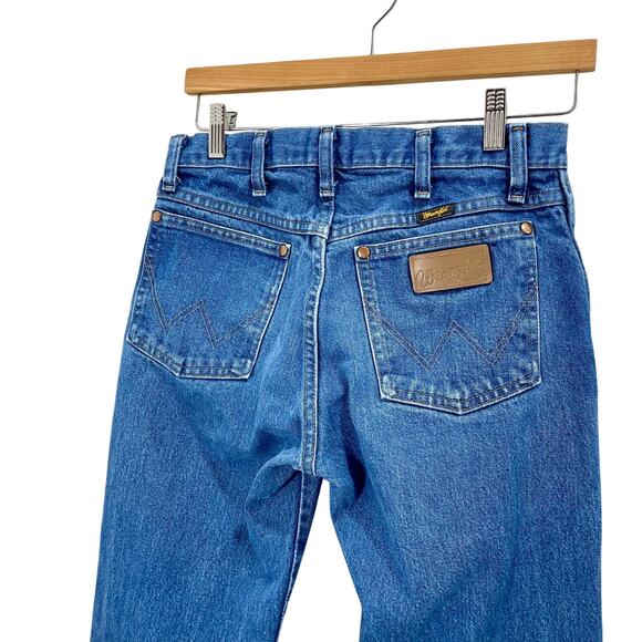 Vintage 90s Wranglers Jeans Raw Hem Faded Distressed Denim Straight Leg 30x31 - Picture 6 of 9